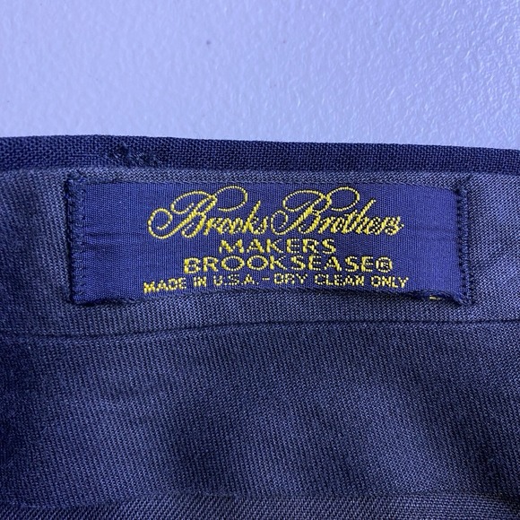 Brooks Brothers Makers Trousers (38x31.5) Mens Brooksease Chalk Stripe Dark Navy - Picture 8 of 9